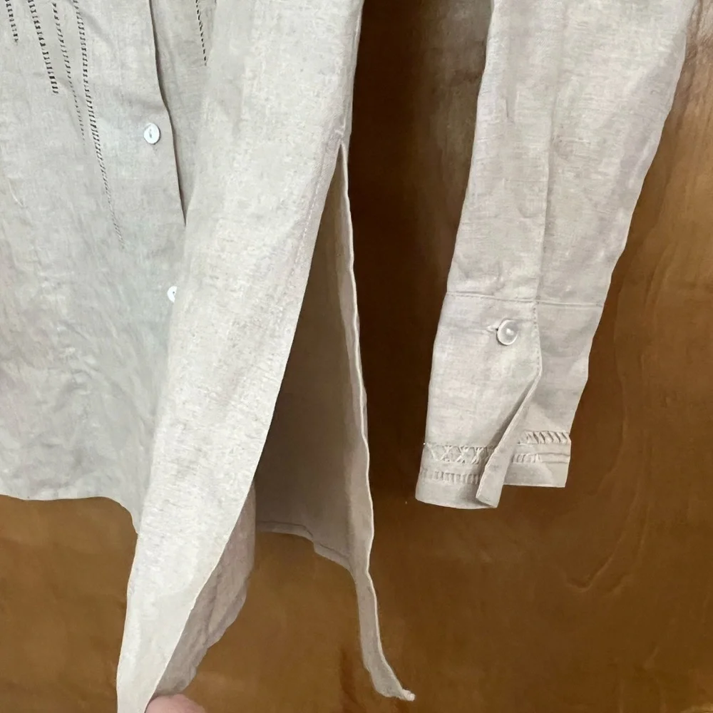 Valerie Stevens 100% Linen Tunic Blouse PS